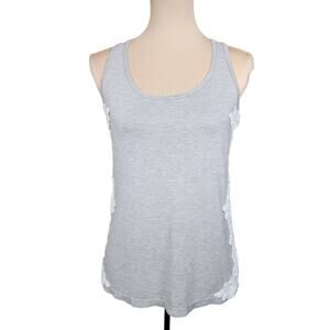 XXI Medium Gray Crochet Applique Tank Top